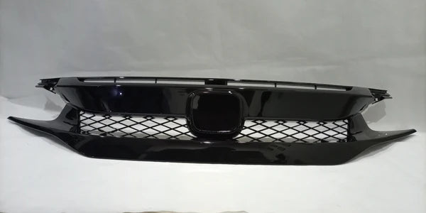 Honda Civic X Turbo Grill Piano Black 3 Pieces 2016-2021