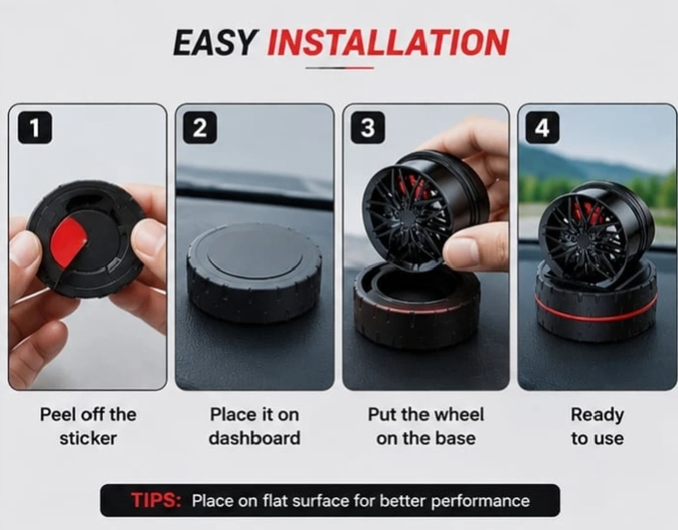 Universal Car Speed Wheel Hub Perfume Air Freshener 360° Rotating Car