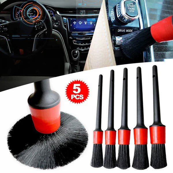 Car Detailing Brush For Cleaning Dashboard, Interior, Exterior 5 Pcs Set