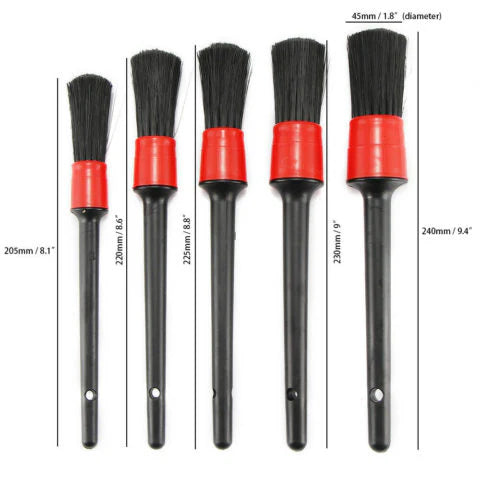 Car Detailing Brush For Cleaning Dashboard, Interior, Exterior 5 Pcs Set