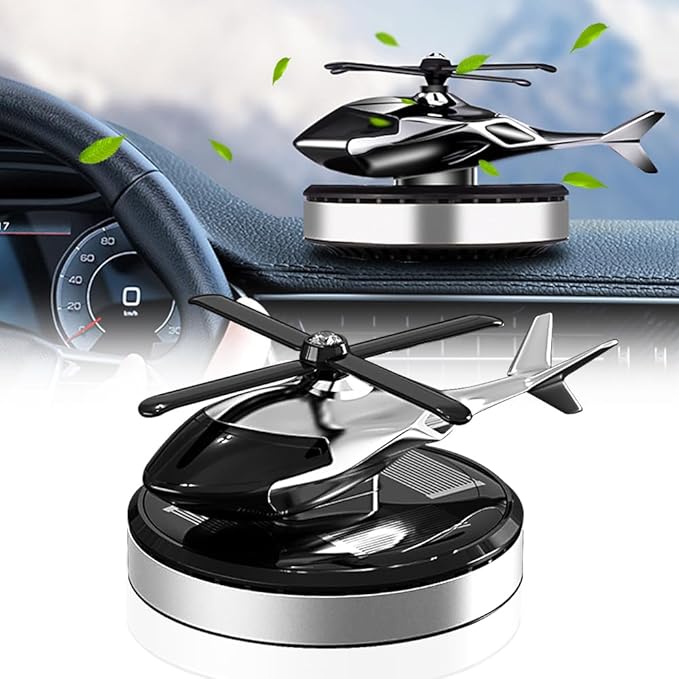 Solar Helicopter Dashboard Car Perfume