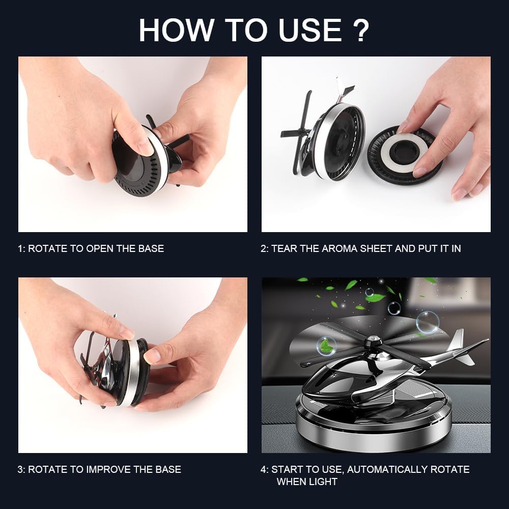 Solar Helicopter Dashboard Car Perfume