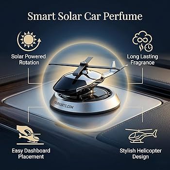 Solar Helicopter Dashboard Car Perfume